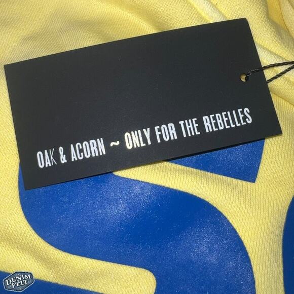 OAK & ACORN Yellow Sustain Statement Graphic Cropped Sweatshirt/Hoodie | NEW!! - Picture 11 of 14